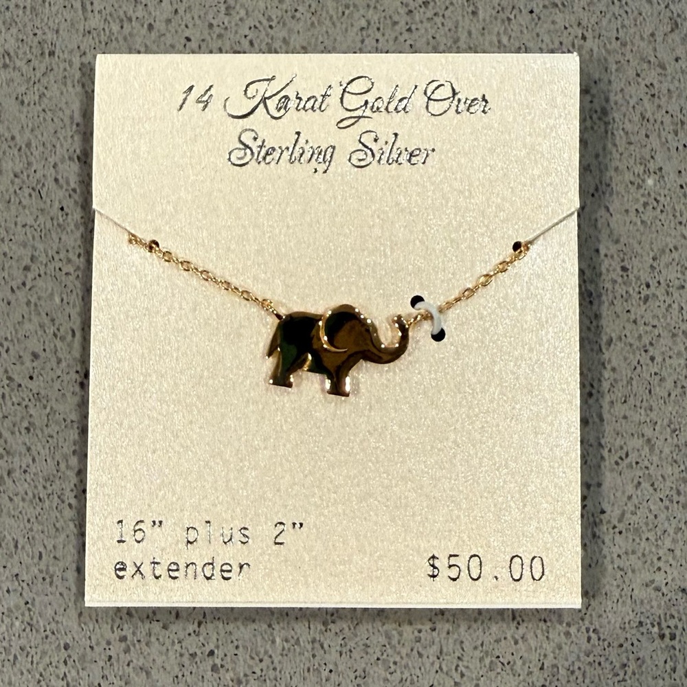 Gold Elephant Necklace